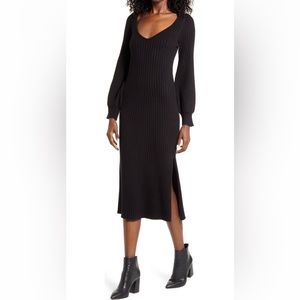 Nordstrom Charles Henry Ribbed Body-Con Sweater Dress